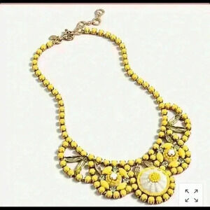 J Crew Radiant Blooms Statement Necklace in Citron
